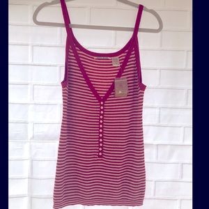 Lucky Brand NWT Red & White Striped Tank Top